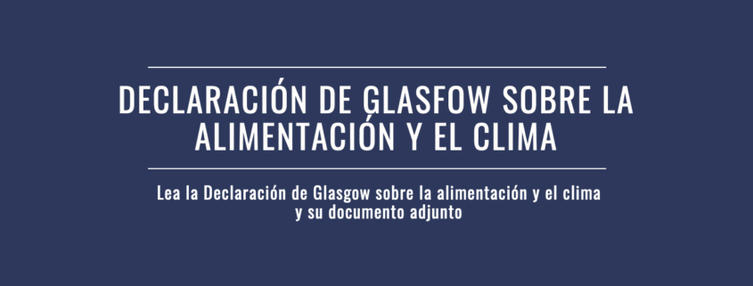 Declaración de Glasgow alimentación y clima